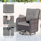Kullavik 10 Pieces Outdoor Patio Furniture Set, PE Wicker Rattan Sectional Sofa - Image 7