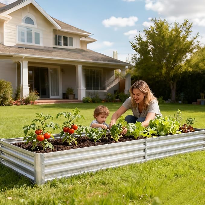 DUMOS Raised Garden Bed with Cover, Extra Large Metal Garden Bed Mini Greenhouse - Image 6