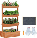 Vertical Wooden Raised Garden Bed Planters Wood Planter Kit Plant Stand Flower by RHINEINMIST
