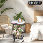 Outdoor Side Table Round Small Mosaic Patio Accent Indoor End Plant Coffee Tea - Image 7