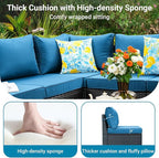 Jing's Villa 2 Piece Patio Wicker Armless Sofa, All-Weather Outdoor Sectional - Image 3