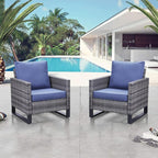Belord Outdoor Wicker Chair Patio Chairs Set of 4, All Weather Rattan Club - Image 3