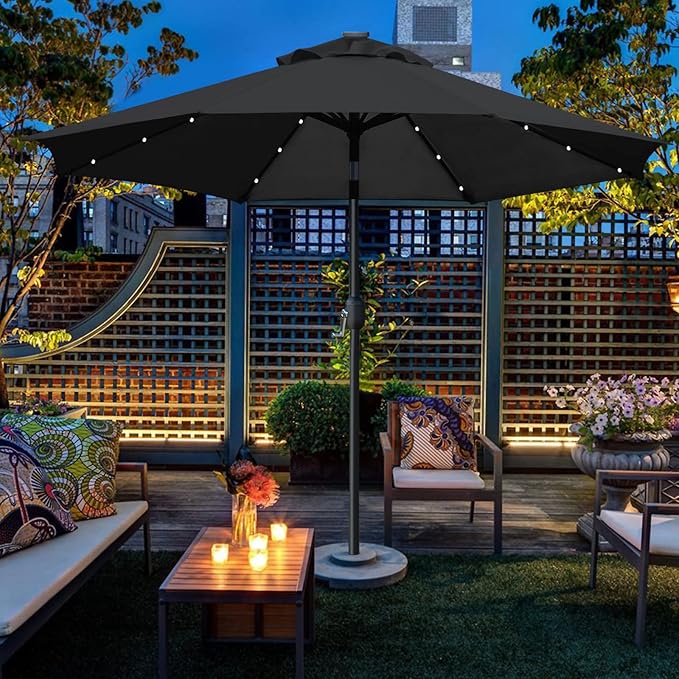 Sunnyglade 9' Solar LED Lighted Patio Umbrella - Image 6