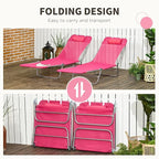 Outsunny 2 Piece Folding Chaise Lounge Chairs, Pool Sun Tanning Chairs - Image 5