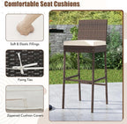 HAPPYGRILL Wicker Patio Barstools Set of 2, Outdoor Rattan Bar Chairs - Image 6