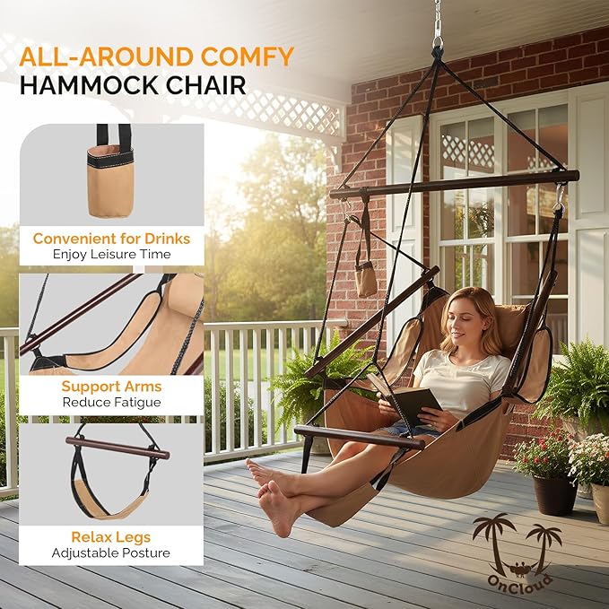 ONCLOUD Upgraded Unique Hammock Hanging Sky Chair, Air Deluxe Swing Seat - Image 2