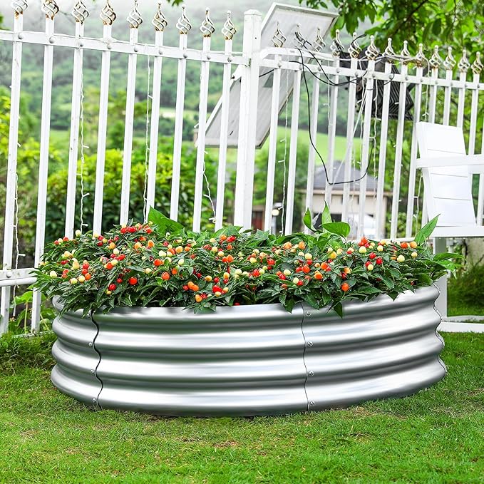 Land Guard Galvanized Raised Garden Bed 2Pcs, Planter Raised Garden Beds Outdoor - Image 4
