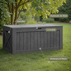 Flamaker Resin Deck Box 120 Gallon Waterproof Large Outdoor Indoor Storage Box - Image 2