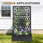 Metal Raised Garden Bed with Trellis & Privacy Screen, Modern Planter with - Image 5