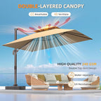 9' X 12' Cantilever Outdoor Patio Umbrellas - Image 5