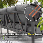 Patio Furniture Set, 6 Pieces Outdoor Couch Sectional, L Shaped Patio Sofa - Image 3