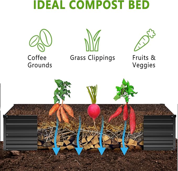 2PCS 8x4x1FT Galvanized Raised Garden Bed Kit, Vegetable Boxes-Rectangle Metal - Image 3