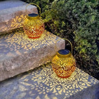 2 Pack Outdoor Solar Hanging Lantern Lights Metal LED Decorative Lamp - Image 6