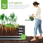 Best Choice Products 8x4x2ft Outdoor Metal Raised Garden Bed, Deep Root Planter - Image 3
