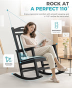 Ciokea Oversized Outdoor Rocking Chair, 380lbs Heavy-Duty Large Patio Rocker - Image 6