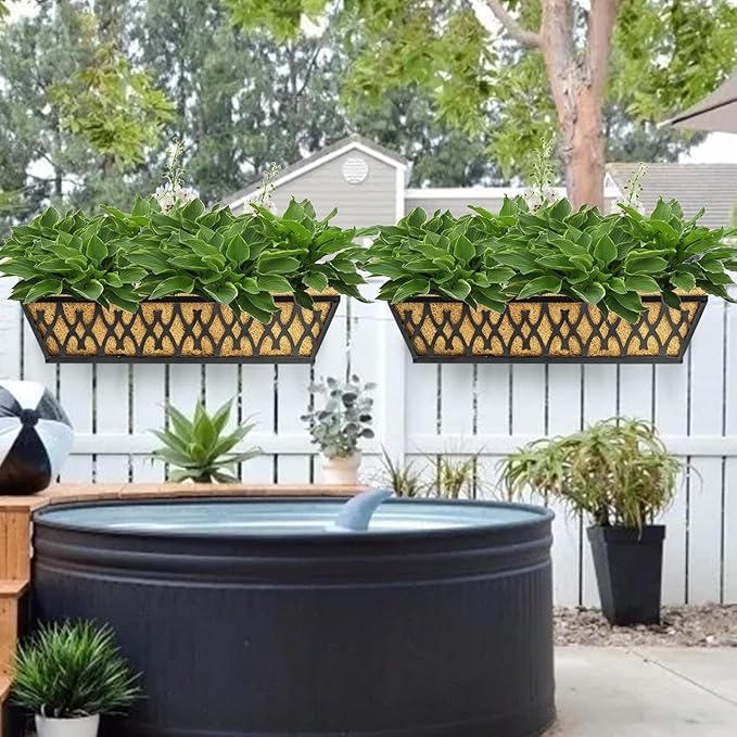 6 Pack 24 Inch Window Boxes Planters Railing Planter Box - Image 7