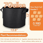 Gardzen 6-Pack 7 Gallon Grow Bags, Aeration Fabric Pots - Image 7