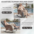 Zero Gravity Patio Rocking Wicker Recliner Chair - Image 5