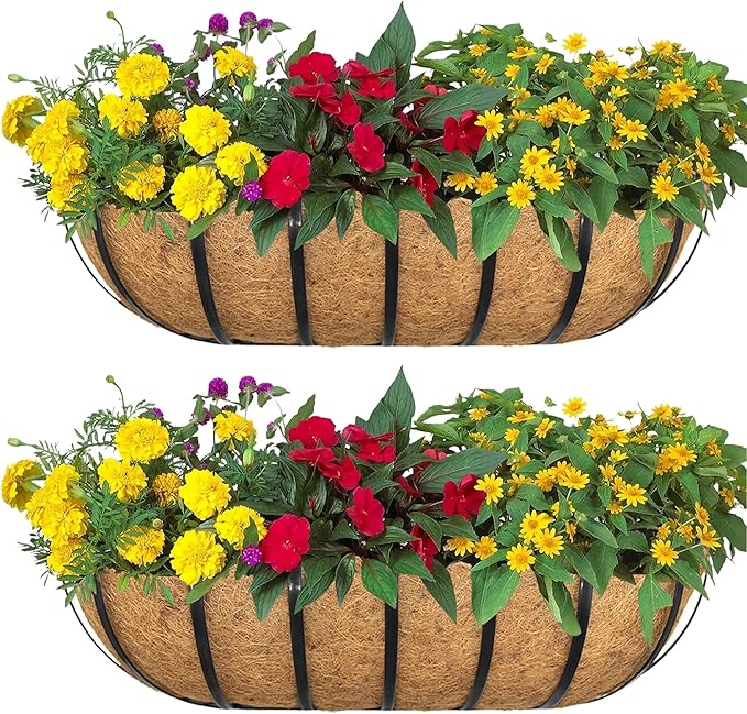 2pack 24-inch Window Sill Window Railing Planters by SMYAXUNW