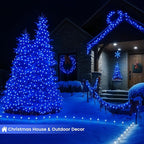 Upgraded Connectable 200 LED String Lights Indoor Outdoor, 66FT Blue Christmas - Image 6