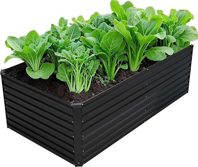 6x3x2FT Galvanized Raised Garden Bed Kit, Vegetable Plant Boxes-Rectangle Metal by DIIYIV
