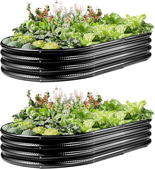2 Pack Raised Garden Bed Kits, Easy Assembly Metal Raised Bed by Gartist