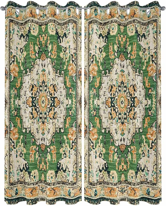 Ombre Green Boho Outdoor Curtains - Image 2