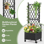 Planter Box with Trellis, 4ft Tall Self-Watering Plastic Raised Garden Beds and - Image 6
