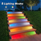 VOLISUN Solar Stair Lights 8 Pack, 7 Fixed Colors, Solar Step Lights Outdoor - Image 3