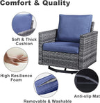 Belord Wicker Patio Furniture 5 Piece Outdoor Sofa Set, Oversize Outdoor Swivel - Image 7
