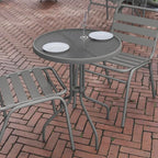 Flash Furniture Bellamy 23.75'' Round Tempered Glass Metal Table - Image 5