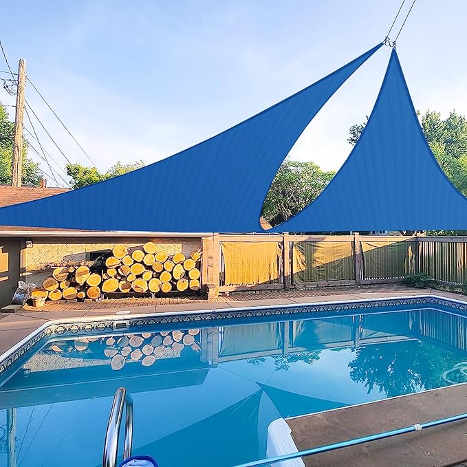 E&K Sunrise 7' x 7' x 7' Sun Shade Sail Triangle Canopy Shade Cover UV Block by EKSUNRISEINC