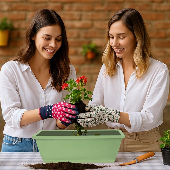 Window Box Planter, 12 Pack Plastic Vegetable Flower Planters Boxes 17 Inches - Image 7