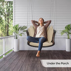 VINGLI 2.4 FT 1-Person Use Round Rattan Porch Swing Outdoor Support 440 LBS - Image 6