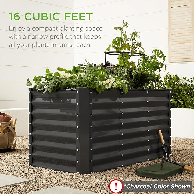 Best Choice Products 4x2x2ft Outdoor Metal Raised Garden Bed, Deep Root Box - Image 8