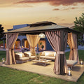 Aoxun 10'x12' Hardtop Gazebo, Aluminum Frame Permanent Pavilion by Aoxun