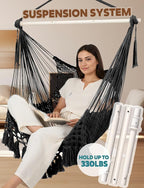 Chihee Hammock Chair Super Large Soft-Spun Cotton Rope Weaving Hanging Chair - Image 5