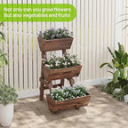 3-Tiers Wooden Raised Garden Bed Tiered Planter Box Flower Pots Vertical Garden - Image 7
