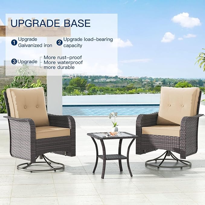 Kullavik 11 Pieces Outdoor Patio Furniture Set, PE Wicker Rattan Sectional Sofa - Image 5