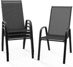 VINGLI Patio Chairs Set of 4 – Stackable Outdoor Dining Chairs by VINGLI