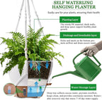 10 Inch Hanging Planters for Indoor Plants, 2 Pack Self Watering Hanging - Image 3
