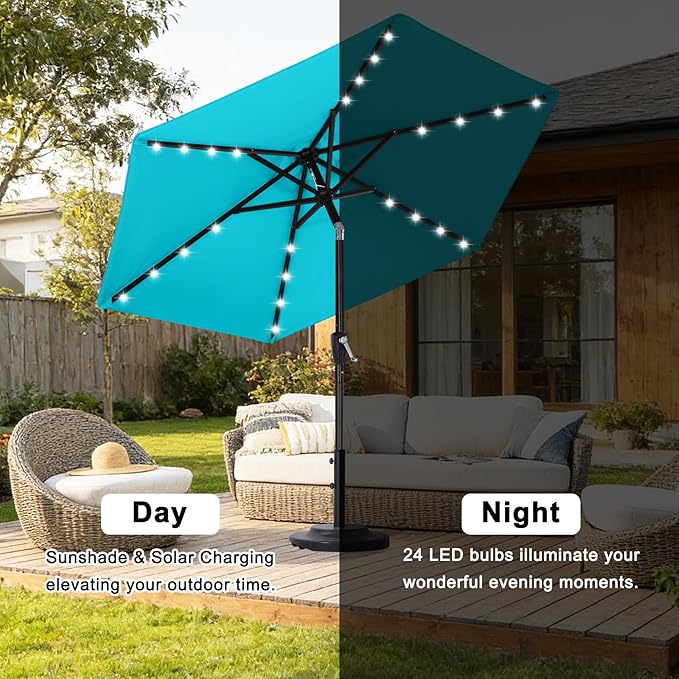 ABCCANOPY 7.5ft Solar 24 LED Lighted Patio Umbrella - Image 7