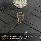 VICLLAX Round Patio Table with Adjustable Umbrella Hole - Image 5