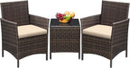 Greesum 3 Pieces Patio Furniture Sets Outdoor PE Rattan Wicker Chairs by BuynowfromGreesum