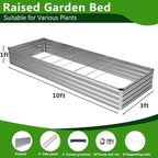 2PCS 10x3x1ft Galvanized Raised Garden Bed Kit, Galvanized Planter Raised - Image 3