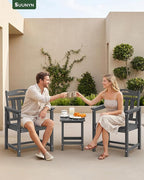 Patio Chairs Set of 2, HDPE Outdoor Dining Chairs - Image 9