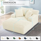 50 Inch Chaise Lounge Chair Indoor, Oversized Corduroy Upholstered Boneless - Image 2