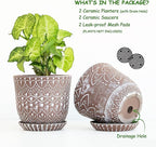 Gepege Ceramic Planter, 6 Inch Plant Pot - Image 3