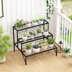 3 Tier Metal Plant Stand Outdoor Indoor, Heavy Duty Flower Pot Holder Display - Image 6