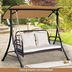 Tangkula Outdoor Wicker Porch Swing, 2-Person Hanging Seat - Image 3